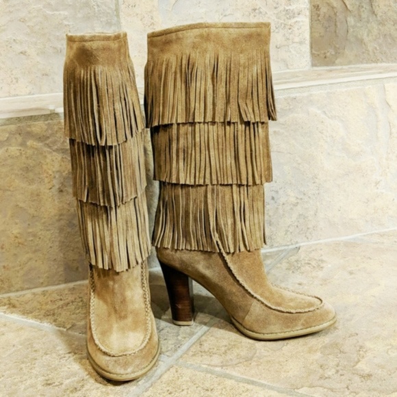 Ralph Lauren Shoes - Layers of fringe Ralph Lauren neutral boots